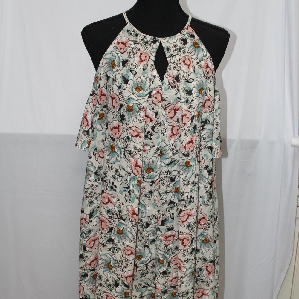 Umgee USA Peek-A-Boo Sleeve Floral Dress - Picture 1 of 8